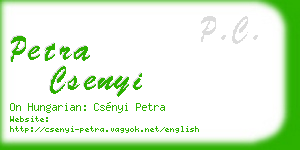 petra csenyi business card
